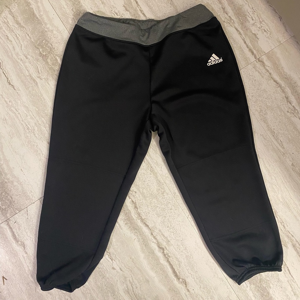 Adidas athletic crop pants, size large